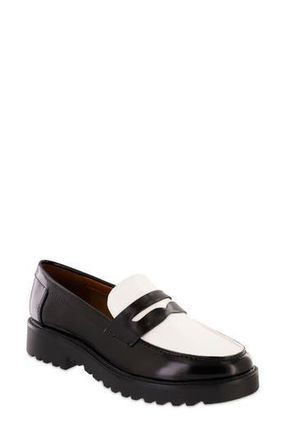 Mia Amore Hali Lug Sole Penny Loafer in Black/White at Nordstrom Rack, Size 6.5