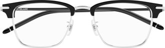 Montblanc Mb0409o Half-Rim Eyeglasses with Silver Detailing