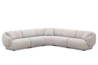 Castlery Auburn Extended L-Shape Sectional Sofa Customized, Cream, Spill Resistant, Modular for Sofas by Castlery