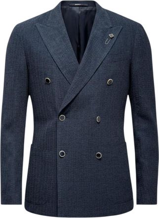 Lardini Double-breasted Blazer - male - Lardini - Blazers - Blue - XL - Jackets
