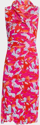 Diane Von Fürstenberg Lovina Bodycon Abstract-Print Mesh Dress