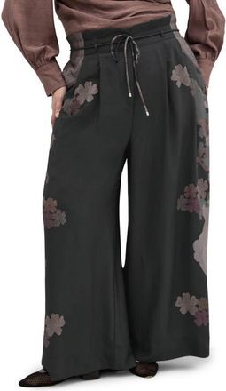 City Chic Eternal Paperbag Waist Wide Leg Pants in Eternal Love at Nordstrom, Size Xxxs
