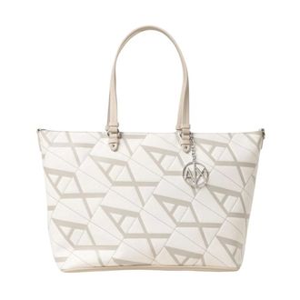 A|X Armani Exchange Tassen, Dames, Beige, ONE Size, Stijlvolle Geometrische Schoudertas