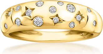 RS Pure by Ross-Simons Scattered Lab-Grown Diamond Ring in 18kt Gold Over Sterling