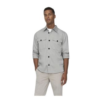 Only & Sons Only & Sons, Overhemden, Heren, Beige, XS, Milo Over Mercerized Twill Long Sleeves