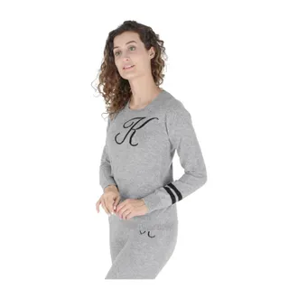 Dee Ocleppo Cashmere Knitwear, female, Gray, Size: XL Cashmere Knit Set Initial K Design