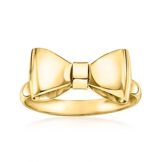 Ross-Simons Italian 14kt Yellow Gold Bow Ring