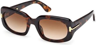 Tom Ford Icon Rectangular Zonnebrillen - unisex - Zonnebrillen - Bruin - 54 MM - Accessoires