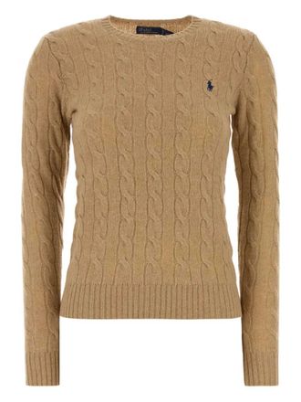 Polo Ralph Lauren Pullover Girocollo In Lana E Cashmere A Trecce-Donna