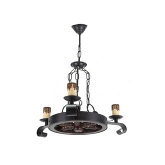 Fabrilamp Fabrilamp - L&aacute;mpara De Techo R&uacute;stica Rueda. 3 Luces. 3xe27 60w. Medidas 50x42 Cm