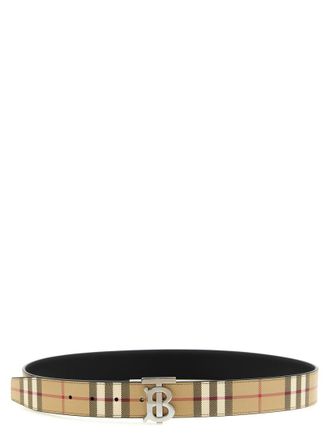 Burberry Beige Checks Reversible Belt