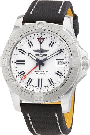 Breitling Pre-owned Breitling Avenger GMT Automatic Chronometer White Dial Mens Watch A32397101A1X1
