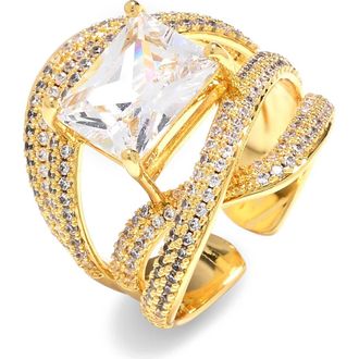 Eye Candy Los Angeles Cubic Zirconia Statement Ring in Gold at Nordstrom Rack