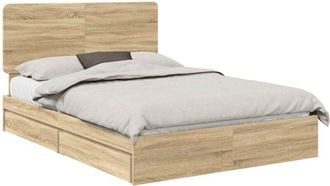 vidaXL Cama Con Almacenamiento Con Cabecera Roble Sonoma 140 X 200 Cm Vidaxl