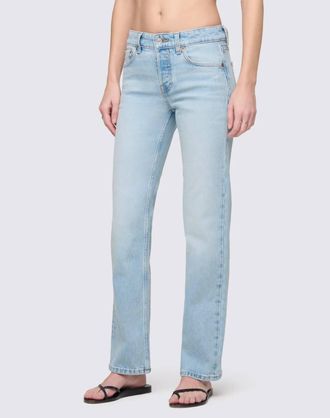 Re/Done Slim Straight Crop Jean In Silver Springs