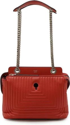 Fendi Tweedehands leren schoudertassen - Dames - Vintage Schoudertas - Rood - ONE Size - Leer - Vintage