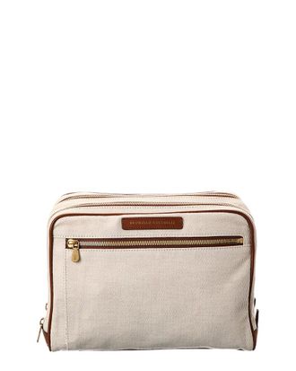 Brunello Cucinelli Canvas & Leather Pouch