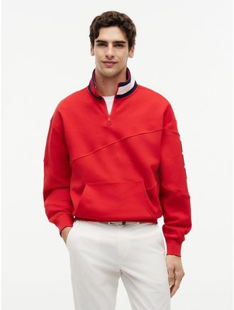 Tommy Hilfiger Mens Tommy x US SailGP Team Tech Quarter-Zip - Deep Crimson - XXL