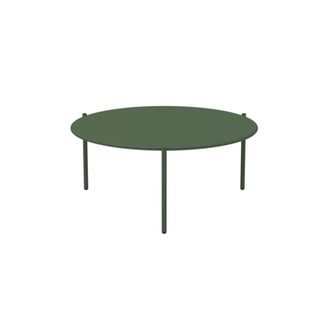 MondoViro Mesita baja redonda de metal 90x90 cm 40h mint