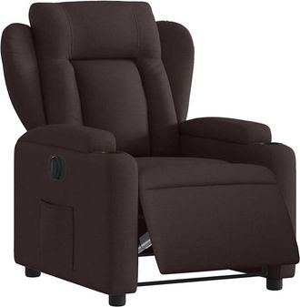 vidaXL Vidaxl - Sill&oacute;n Reclinable El&eacute;ctrico Tela Marr&oacute;n Oscuro