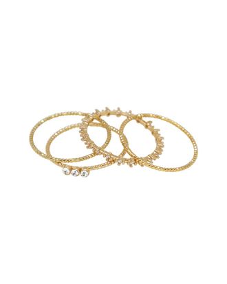Ettika 18K Plated Set Of 4 Dainty Stackable Rings