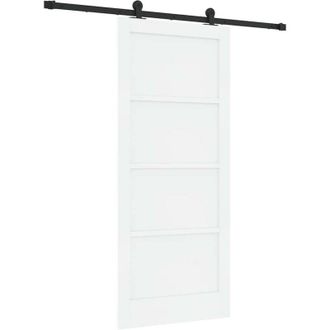 vidaXL Vidaxl - Juego De Puertas Correderas Manual Blanco Y Negro 86 X 198.5 Cm