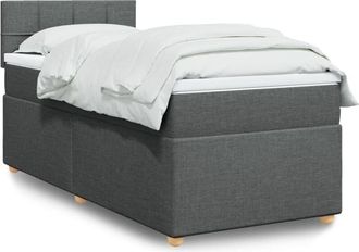 vidaXL Vidaxl - Cama Box Spring Con Colch&oacute;n Tela Gris Oscuro 90x190 Cm