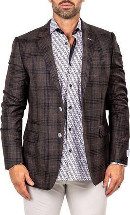 Maceoo Socrate Marthyr017 Brown Plaid Slub Virgin Wool Sport Coat at Nordstrom, Size 2