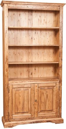 Biscottini International Biblioteca De Madera Maciza De Tilo Acabado Con Efecto Natural 108x38x211 Cm