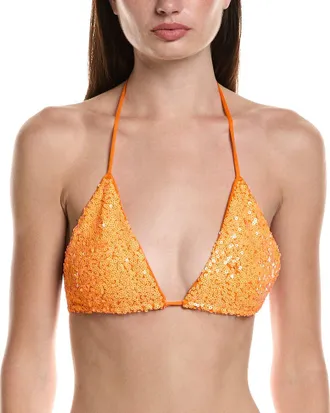 Norma Kamali Petite Sequin String Bikini Top