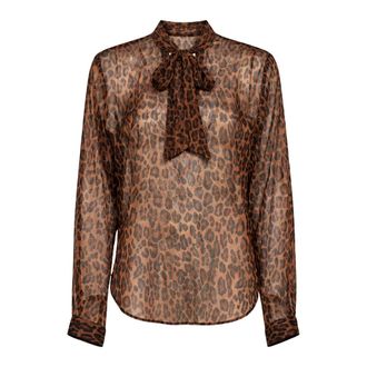 Blanca Vita Lavalli&egrave;re-blouse met strik - Dames - Blouses & Shirts - Veelkleurig - Maat: S Poliester