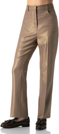 Ivonne Sparkling Straight-Leg Pants with Pockets in Brown at Nordstrom, Size 10