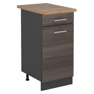 Vicco Mueble Bajo De Cocina R-line, Gris Noble, 40 Cm, Et Roble