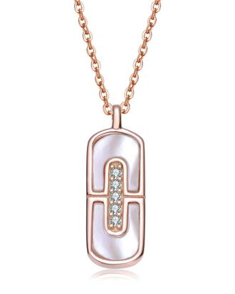 Rachel Glauber Plated Pearl Cz Pendant