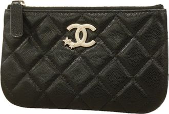 Chanel Black Grained Calfskin Coin Purse/Coin Case (Pre-Owned)