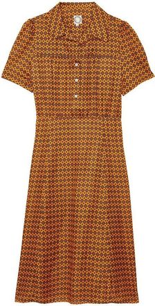 Ines De La Fressange Ang&egrave;le satijnen print jurk - Dames - Casual kleedjes - Veelkleurig - S - Satijn - Kleedjes