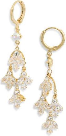 Eye Candy Los Angeles Nadine Cubic Zirconia Flower Drop Earrings in Gold at Nordstrom Rack