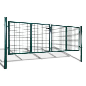 Berkfield Home Fence Gate Steel 306x175 cm Green