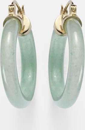 Mateo Bijoux 14kt gold (585/1000) earrings with jade