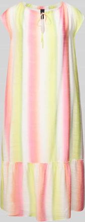 Tommy Jeans Midikleid mit Schl&uuml;sselloch-Ausschnitt und Volantsaum in Pink, Gr&ouml;&szlig;e 34