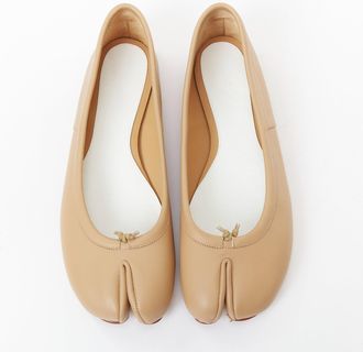 Maison Margiela Tabi Nude Leather Ballet Flats