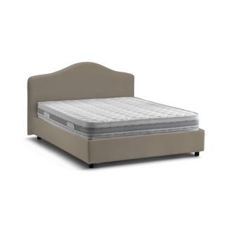 Talamo Italia Talamo Italia - Cama Matrimonial Annunziata, Cama Contenedor Con Revestimiento De Tela, 100% Made In Italy, Apertura Frontal, Con Colch&oacute;n De Cm 160x19