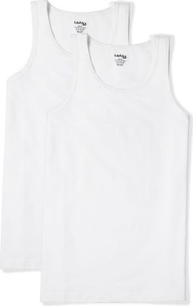 MeMoi 2-Pack Cool Stretch Cotton Tanks in White at Nordstrom, Size Xx-Large