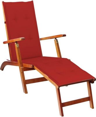 vidaXL Vidaxl - Tumbona De Jard&iacute;n Con Reposapi&eacute;s Y Coj&iacute;n Madera Maciza Acacia