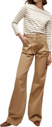 Veronica Beard Mia Pleated Wide-Leg Pants In Khaki