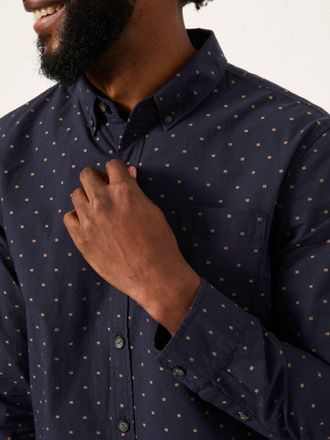 Fat Face FatFace Blue Long Sleeve Dobby Shirt