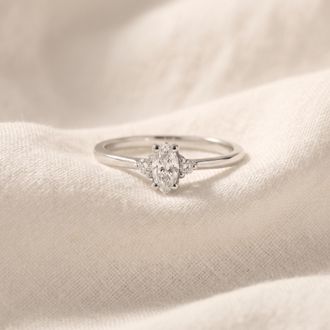 Pompeii3 1/3 Marquise Diamond Engagement Ring 10k White Gold