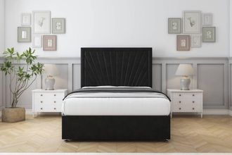 Comfort Beds Kensington Plush Divan Base No Drawers - 26 Headboard in Black | Size: King