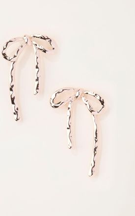 Fat Face FatFace Gold Tone Party Bow Studs Earrings