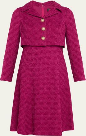 Teri Jon Mock Two-Piece Boucle Dress